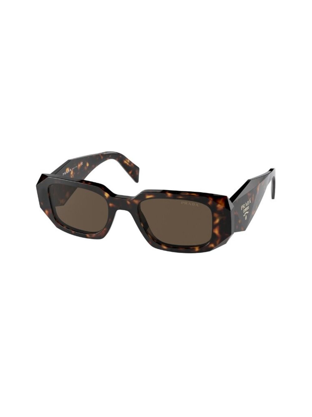 New Prada Women's Sunglasses Havana Square Brown Lens Injected Frame PR 17WS 49